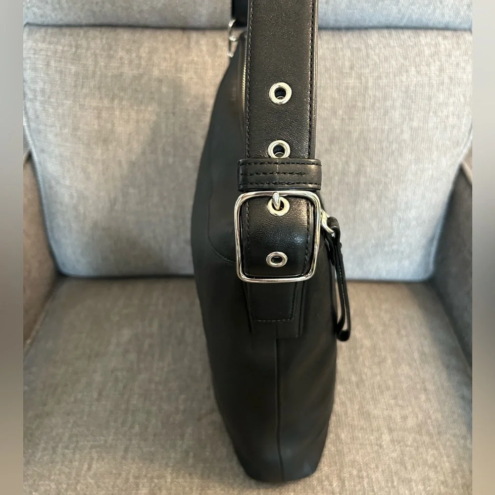 Coach Black Leather Slim Duffle 9188 Bag